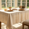 Natural Solid Color Cotton And Linen Tablecloths, Farmhouse Style, Neutral And Waterproof