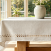 Natural Cotton And Linen Solid Color Tablecloths, Stain-Resistant And Wrinkle-Resistant