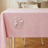 Pink Solid Cotton And Linen Tablecloths, Splash-Proof Farmhouse Style